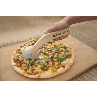 Roulette à pizza manche bois acier inoxydable coupe pâte précision