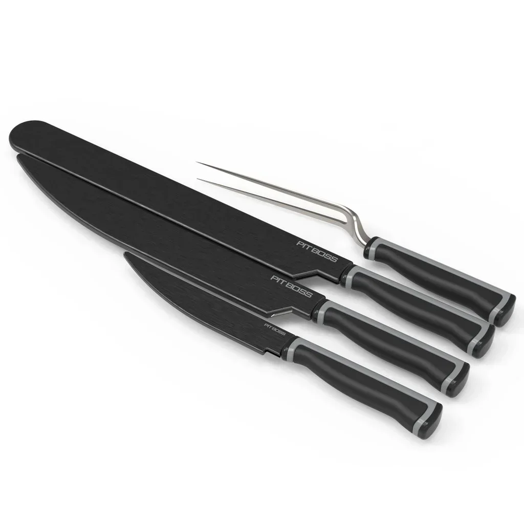 Pit Boss Premium 4-Piece BBQ Knife Set - Stainless Steel