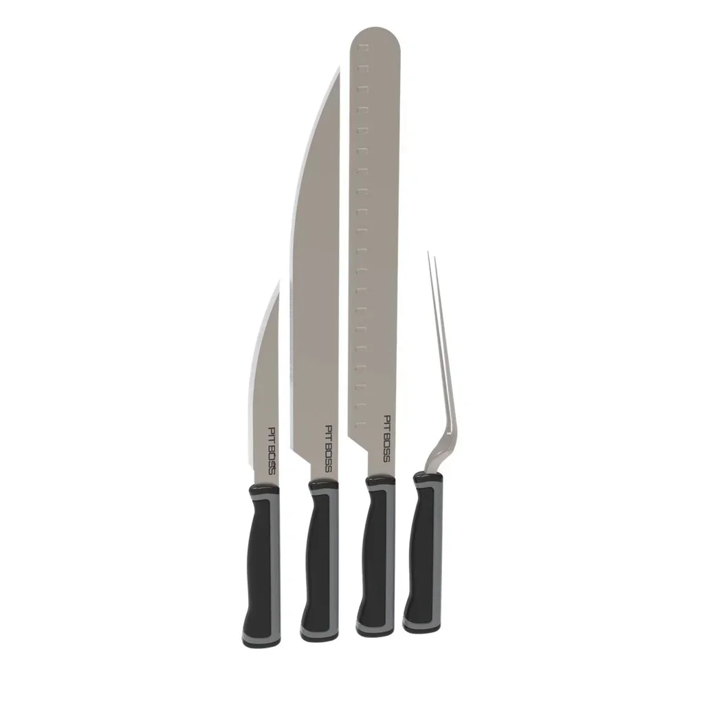 Pit Boss Premium 4-Piece BBQ Knife Set - Stainless Steel