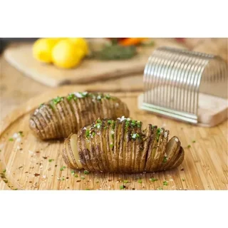 Support découpe pommes de terre Hasselback acier inoxydable barbecue