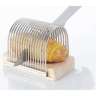 Support découpe pommes de terre Hasselback acier inoxydable barbecue