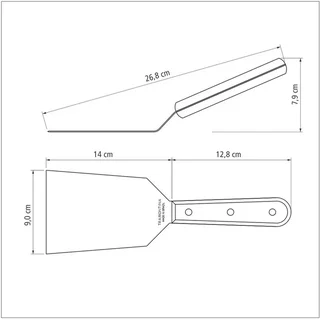 Espátula curvada Churrasco 27 cm acero inoxidable madera Tramontina