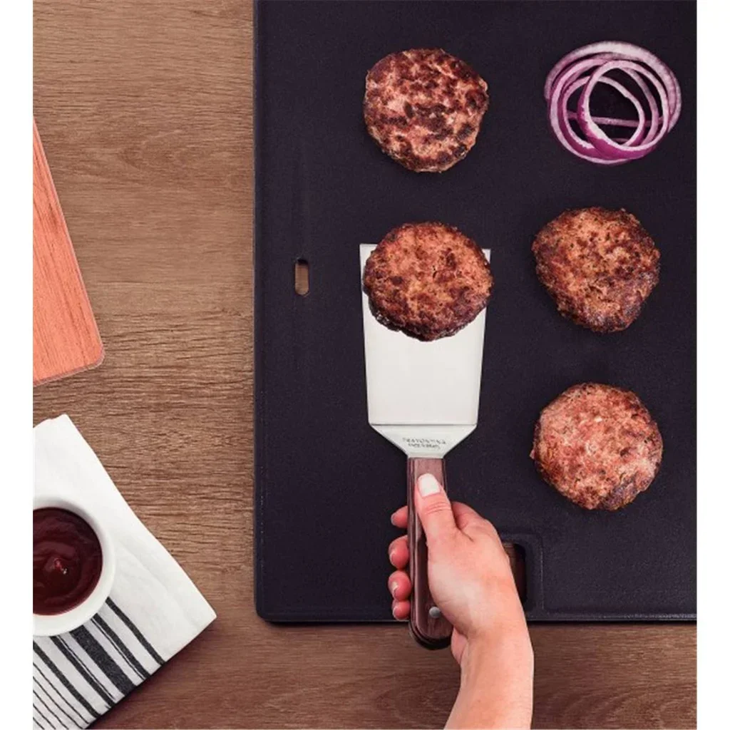 Espátula curvada Churrasco 27 cm acero inoxidable madera Tramontina