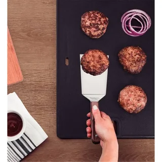 Espátula curvada Churrasco 27 cm acero inoxidable madera Tramontina