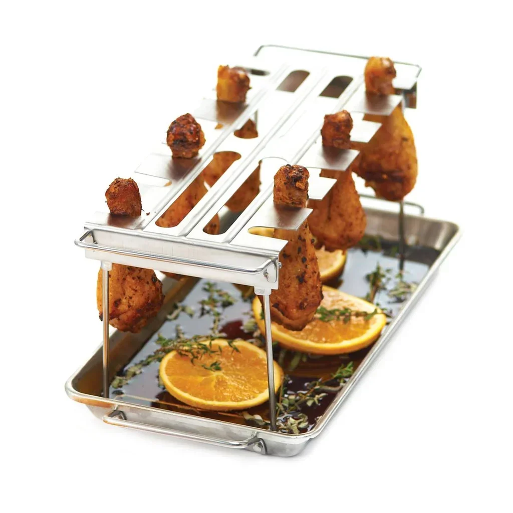 Soporte para cocinar alas de pollo acero inoxidable 12 piezas