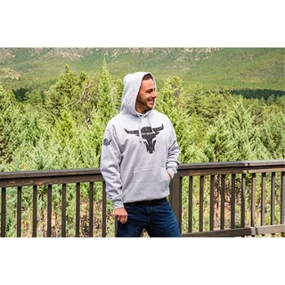 Sudadera Hombre Pit Boss Gris Jaspeado – Logo BBQ
