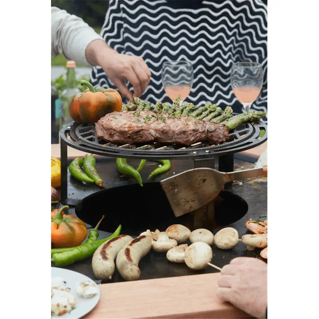 Bamboo Wood Side Table for Brasero Nestor Barbecook 122cm