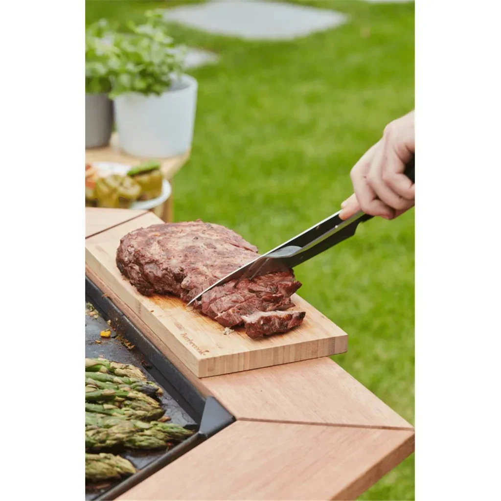 Bamboo Wood Side Table for Brasero Nestor Barbecook 122cm