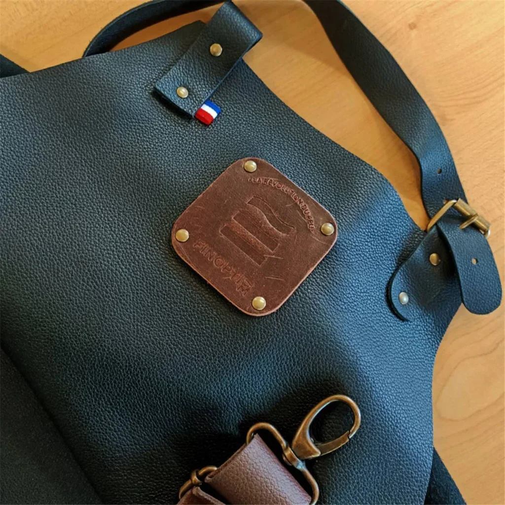 Delantal cuero premium Finoptim barbacoa artesanal Francia