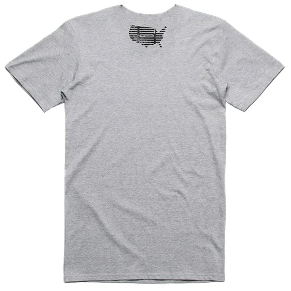Camiseta Pit Boss Bull Hombre Gris Jaspeado Manga Corta Algodón
