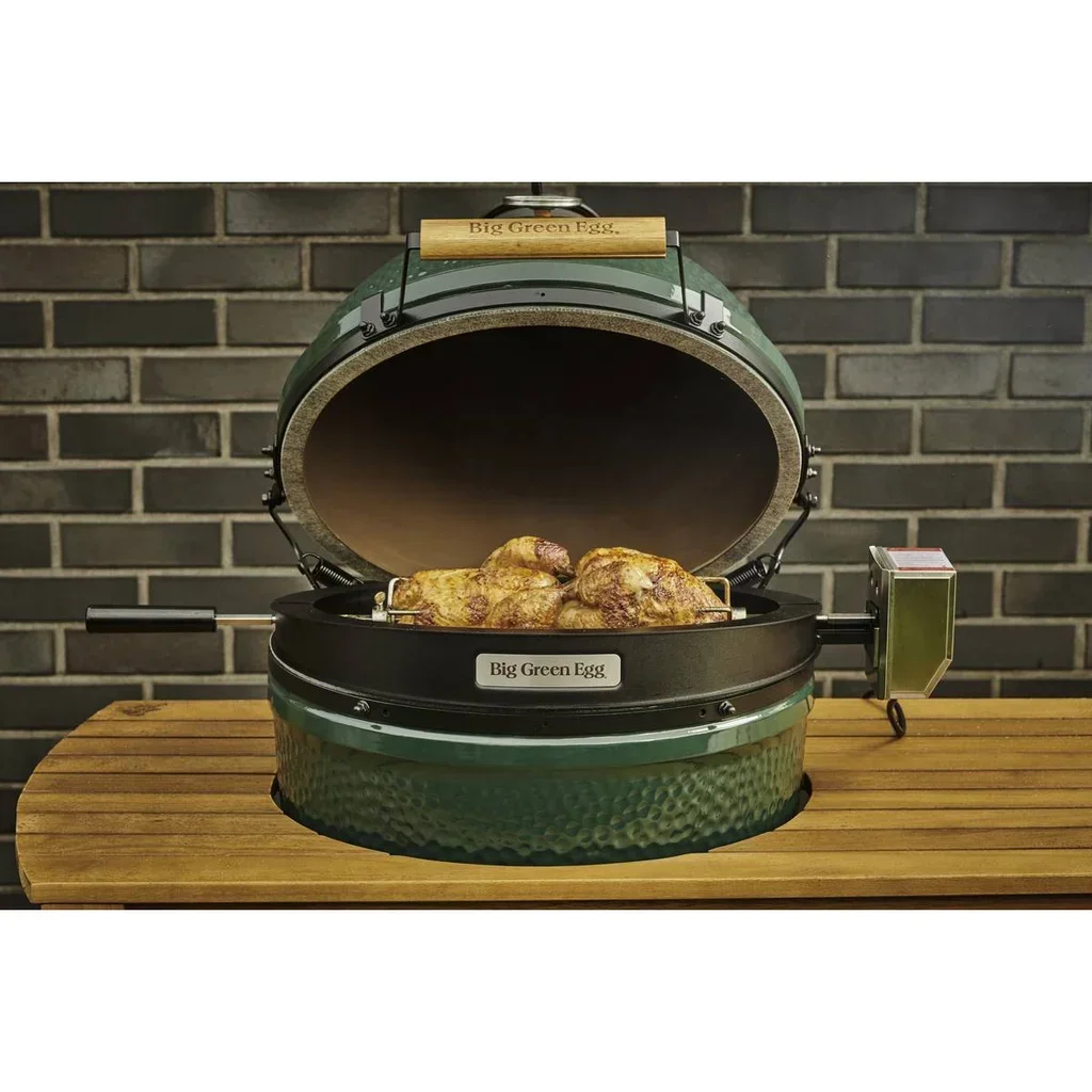 Kit Asador Rotativo Big Green Egg Large - Espeto Acero Inoxidable 25kg Motor 120V