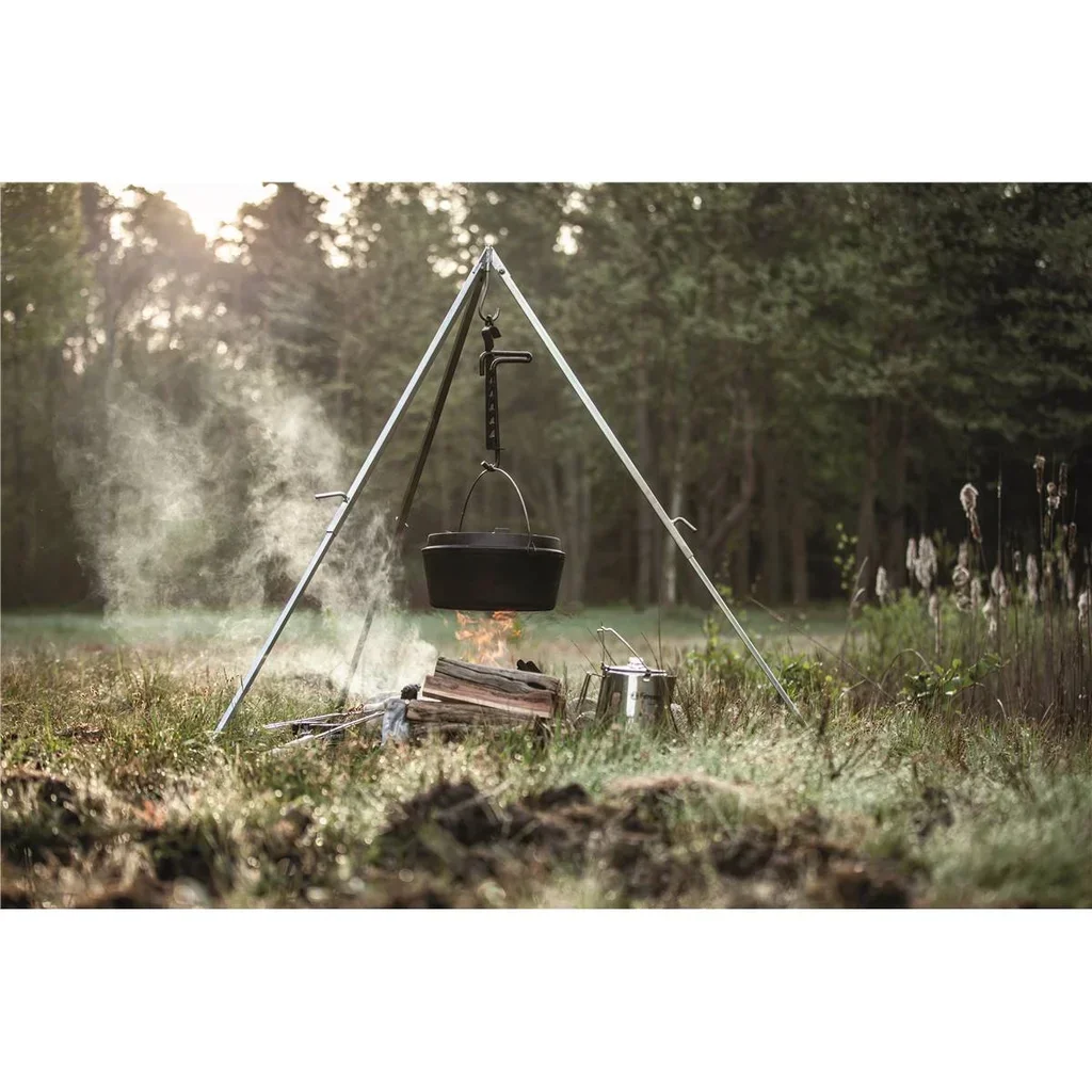 Trípode Colgante de Hierro Fundido Petromax Cocina Fogata Ajustable Camping Exterior