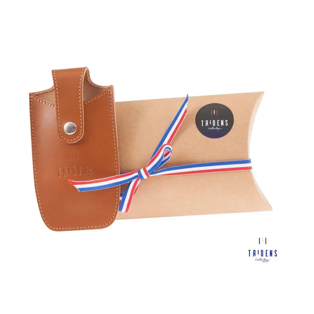 Funda para Tenedor Tridente de Cuero Curtido Vegetal Fabricado en Francia