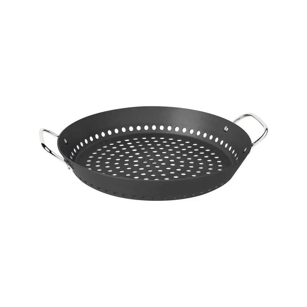 Wok perforado 30 cm aluminio anodizado antiadherente Tramontina para barbacoa